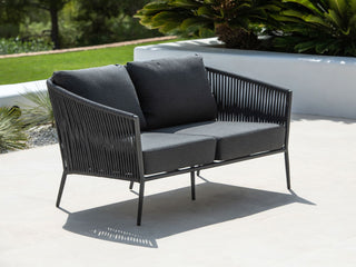 Gizella Outdoor Lounge in Charcoal / Black / Sooty / 2.5 Seater