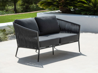 Gizella Outdoor Lounge in Charcoal / Black / Sooty / 2.5 Seater