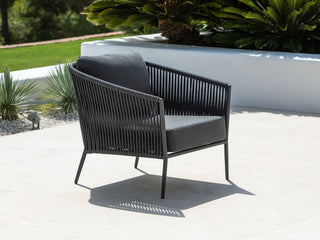 Gizella Outdoor Armchair in Charcoal / Black / Sooty