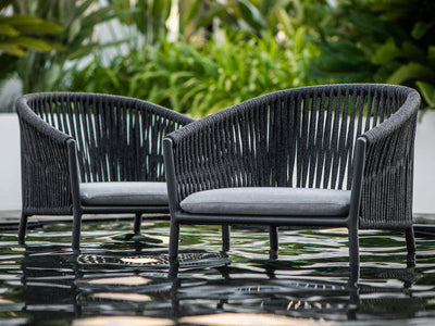 Gizella Outdoor Dining Chair in Charcoal / Black / Grey Chine 7.