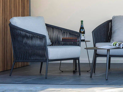 Gizella Outdoor Armchair in Charcoal / Black / Grey Chine 5.