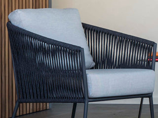 Gizella Outdoor Armchair in Charcoal / Black / Grey Chine 6.