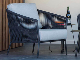 Gizella Outdoor Armchair in Charcoal / Black / Grey Chine 4.