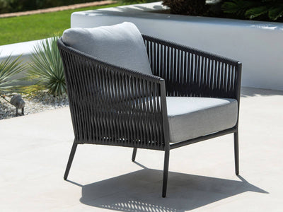 Gizella Outdoor Armchair in Charcoal / Black / Grey Chine