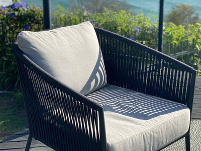 Gizella Outdoor Armchair in Charcoal / Black / Grey Chine 11.