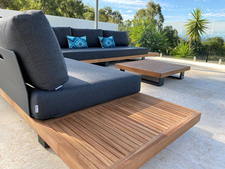 Truro Teak Platform | Outdoor Lounge Setting in Sooty / 5 Seater / Truro Coffee Table_24