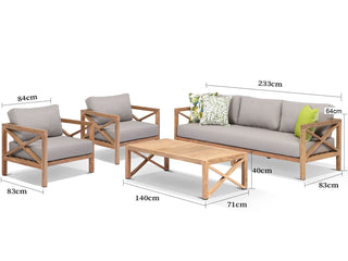 MELB FLOORSTOCK SALE - Hampton 4pc Teak Outdoor Lounge Setting_8
