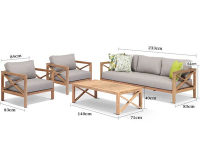 MELB FLOORSTOCK SALE - Hampton 4pc Teak Outdoor Lounge Setting_8