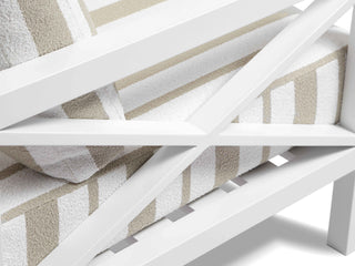 Hampton Outdoor Lounge in White / Chester Stripe 1