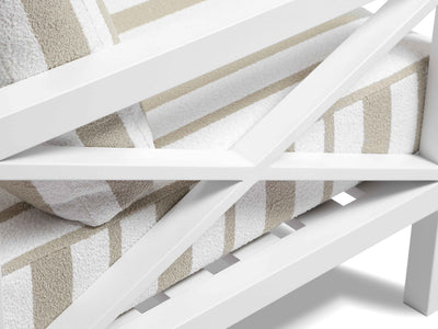Hampton Outdoor Lounge in White / Chester Stripe 1