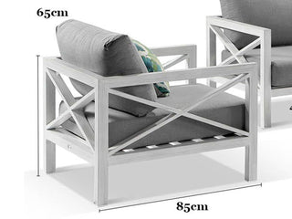 Hampton Outdoor Armchair in White Wash / Cast Slate 2