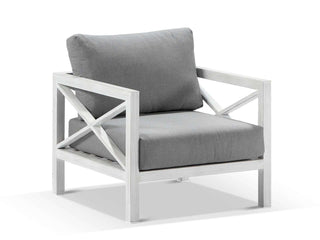 Hampton Outdoor Armchair in White Wash / Cast Slate