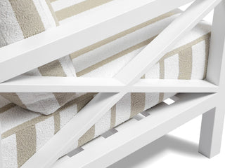 Hampton Sofa Set | Outdoor Lounge Setting in White / Chester Stripe / Without Coffee Table_4
