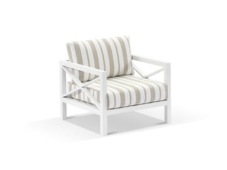 Hampton Sofa Set | Outdoor Lounge Setting in White / Chester Stripe / Hampton Coffee Table_3