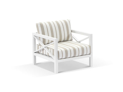 Hampton Sofa Set | Outdoor Lounge Setting in White / Chester Stripe / Hampton Coffee Table_3