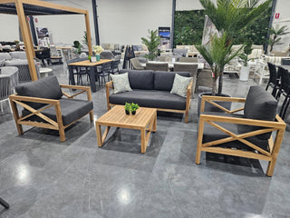 FLOORSTOCK SALE - Hampton 4pc Teak Outdoor Lounge Setting_1