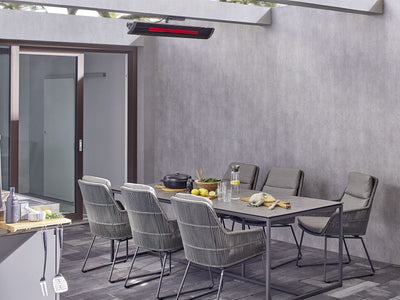 Heatscope Pure+ 3000W Electric Radiant Outdoor Heater in White - lifestyle.