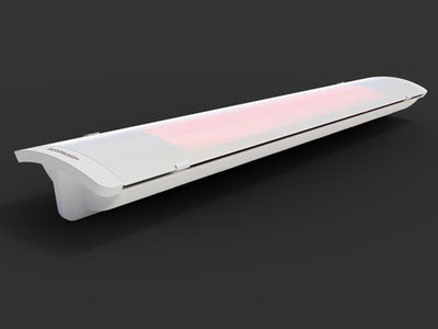 Heatscope Pure+ 3000W Electric Radiant Outdoor Heater in White - back view.