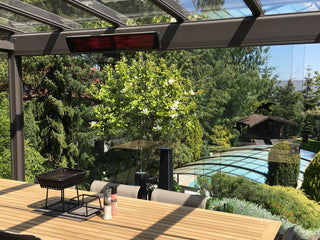 Heatscope Vision 3200W Electric Radiant Outdoor Heater in Black - lifestyle.