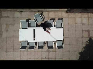 Mona Extension Table & Sevilla Chairs | Outdoor Dining Setting in White / C55 / Light Grey_9