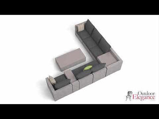 Maldives Modular | Outdoor Lounge Setting in Moonscape / Canvas Coal / 5 Seater w/ Corner Lounge / Maldives Coffee Table_8