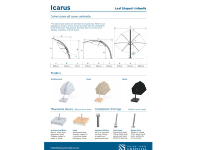 Icarus UX Leaf Shaped Outdoor Umbrella in Architecture / Movable Base 2