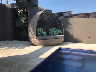 Lotus Outdoor Daybed in Elk / Carbon Beige 10.