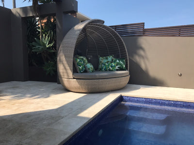 Lotus Outdoor Daybed in Elk / Carbon Beige 10.