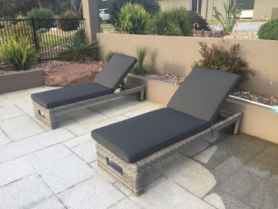 Rosseau Outdoor Sunlounge in Moonscape / Canvas Coal 1