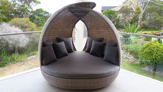Lotus Outdoor Daybed in Elk / Carbon Beige 1