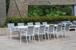 Mona Extension Table & Sevilla Chairs | Outdoor Dining Setting in White / C55 / Light Grey_2