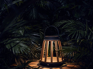 Kate Outdoor Solar Lamp in Grey / Small - lifestyle.