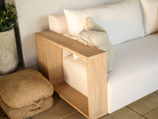 Kendari Sofa Set | Outdoor Lounge Setting in Teak / Natte Oyster / Without Coffee Table_8