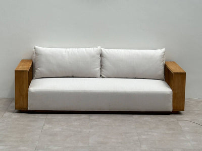 Kendari Sofa Set | Outdoor Lounge Setting in Teak / Natte Oyster / Without Coffee Table_6