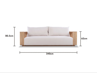 Kendari Sofa Set | Outdoor Lounge Setting in Teak / Natte Oyster / Without Coffee Table_13