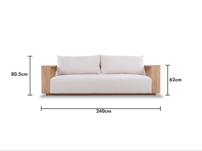 Kendari Sofa Set | Outdoor Lounge Setting in Teak / Natte Oyster / Without Coffee Table_13