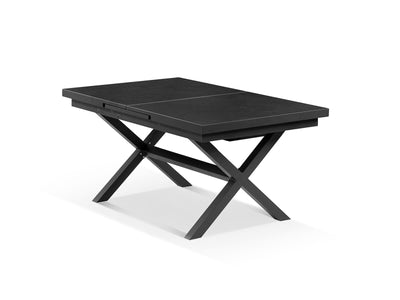 Lago Extension Outdoor Dining Table in Charcoal / 160 - 210cm - close-up.