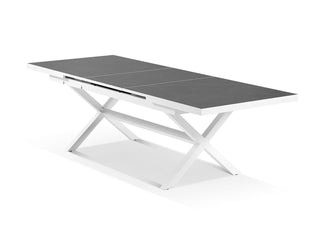 Lago Extension Outdoor Dining Table in White / 200 - 260cm