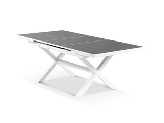 Lago Extension Outdoor Dining Table in White / 160 - 210cm.