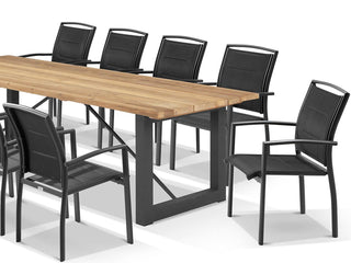 Laguna Table & Verde Chairs | Outdoor Dining Setting in Charcoal / 11pc 290cm_5