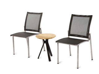 Larsen Round Outdoor Side Table in 406x490H - side view.