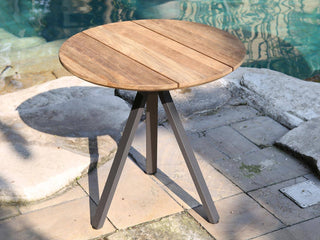 Larsen Round Outdoor Side Table in 600x600H - side view 5.