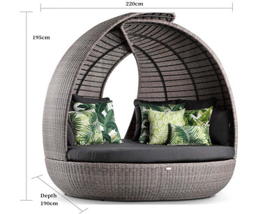 Lotus Outdoor Daybed in Moonscape / Canvas Coal 5.