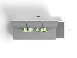 Aspen Ceramic Platform Outdoor Lounge in White / Grey Chine / 3 Seater / Left 4