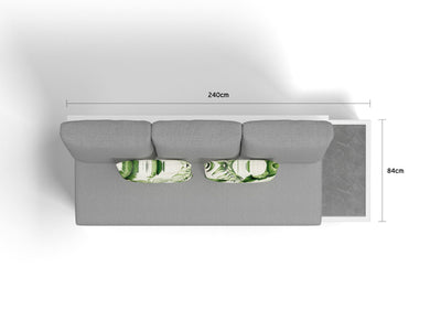 Aspen Ceramic Platform Outdoor Lounge in White / Grey Chine / 3 Seater / Left 4