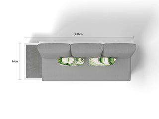 Aspen Ceramic Platform Outdoor Lounge in White / Grey Chine / 3 Seater / Right 4