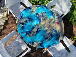 Domiziani Lava Stone Round Table & Bailey Chairs | Outdoor Dining Setting in White / Luna Rossa / 5pc 120cm_6