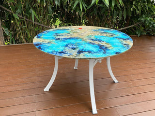 Domiziani Lava Stone Round Table & Gizella Chairs | Outdoor Dining Setting in White / Luna Rossa / 5pc 120cm_4