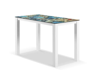 Domiziani Lava Stone Table & Nivala Chairs | Outdoor Bar Setting in White / Luna Rossa / Frost Grey / 5pc 165cm_4