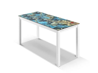Domiziani Lava Stone Outdoor Bar Table in White / Luna Rossa / 220x95cm